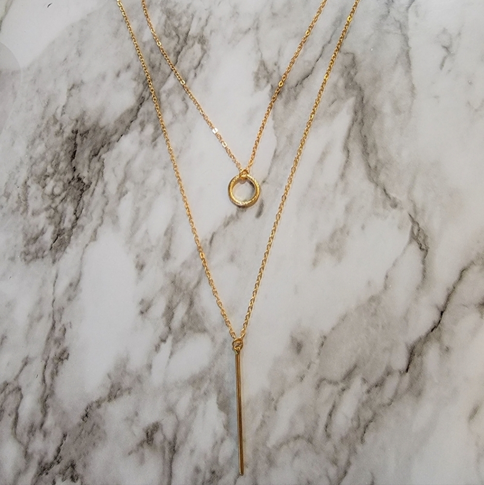 Layered Gold Bar Necklace
